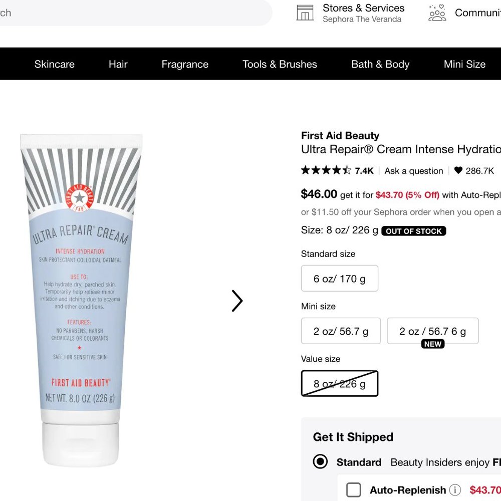 First Aid Beauty Ultra Repair Cream Intense Hydration